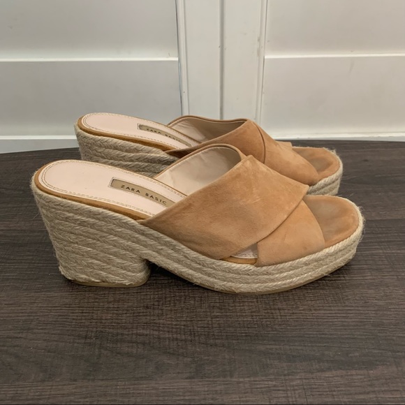 Zara Y2K suede chunky block platform sandal size 41 - Picture 3 of 11